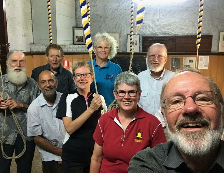 The eight ringers at Ballarat Town Hall